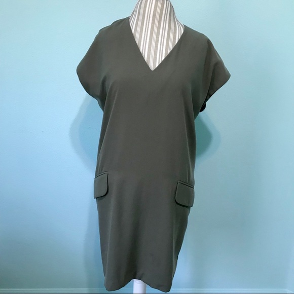 olive shift dress